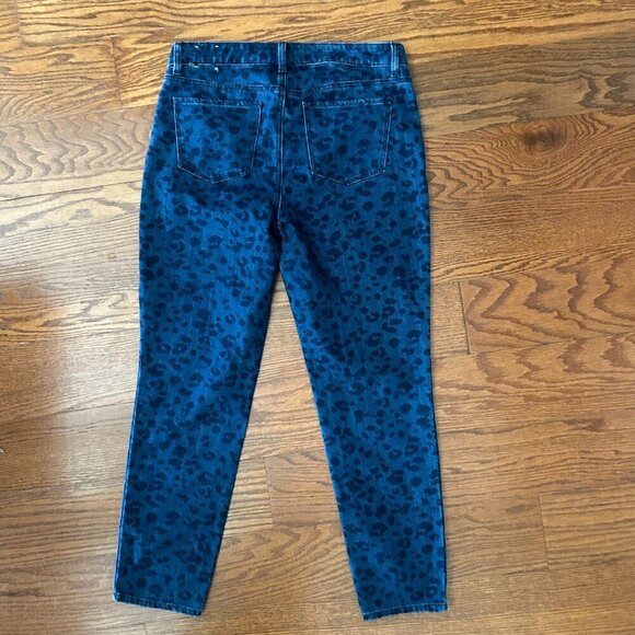 Talbots Slim Ankle Jeans Alluring Animal Leopard Print Size 8 with Stretch Denim - Picture 9 of 13